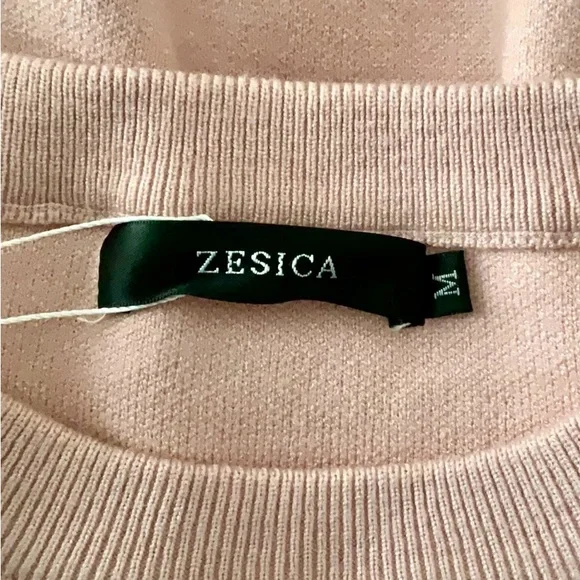 Zesika Pullover Sweater/Sweatshirt w/ Novelty Knit Sleeves Soft Pink Medium - Picture 10 of 12